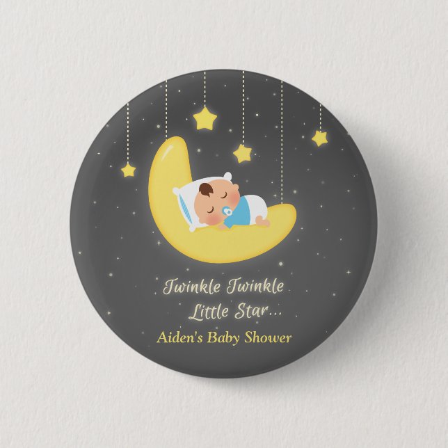 Twinkle Twinkle Little Star Baby Shower Favours 2 Inch Round Button (Front)