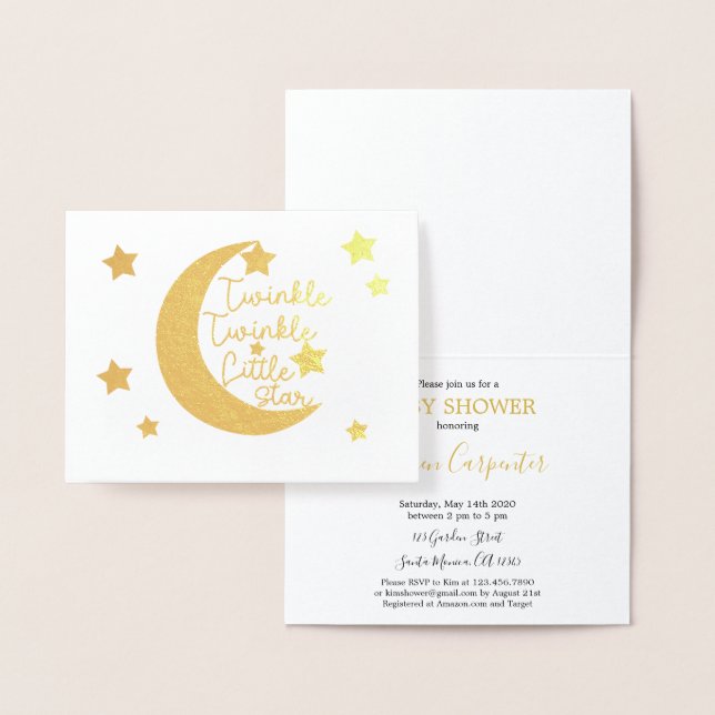 Twinkle Twinkle Little Star Baby Shower Foil Card (Display)