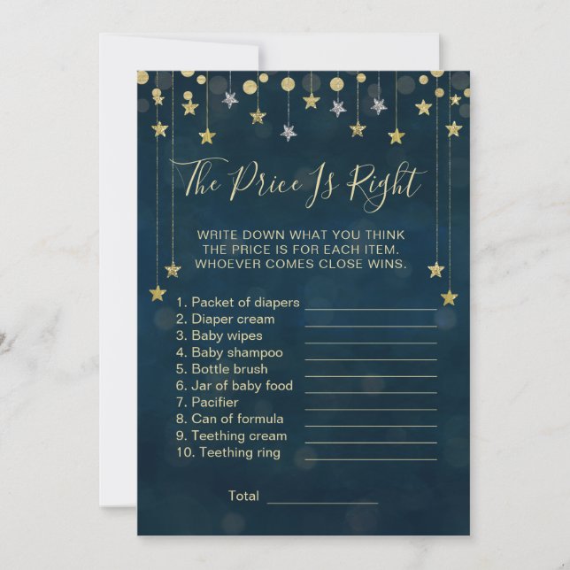 Twinkle Twinkle Little Star Baby Shower Game Invitation (Front)