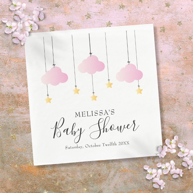 Twinkle Twinkle Little Star Baby Shower Girl Pink Napkin (Twinkle Twinkle Little Star Baby Shower Girl Pink Napkins)