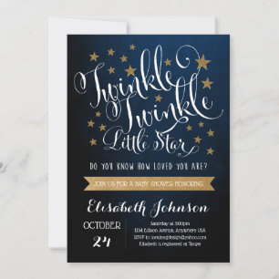 Twinkle Twinkle Little Star Baby Shower Invitation