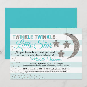 twinkle twinkle little star baby shower invitation