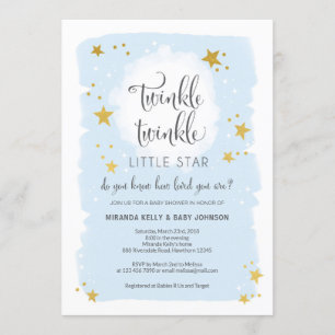Twinkle Twinkle Little Star Baby Shower Invitation