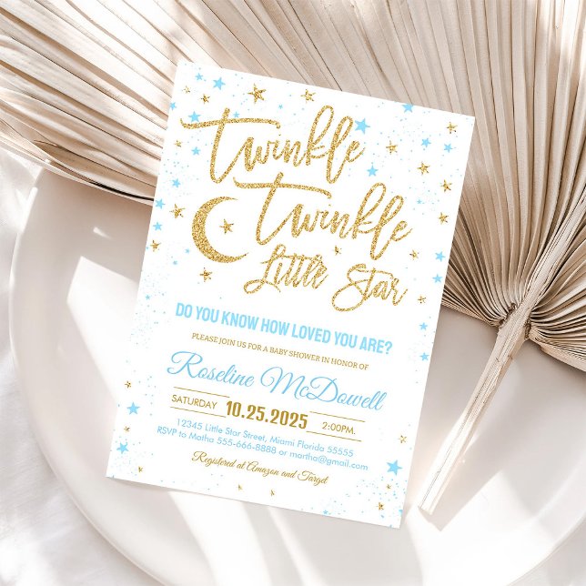 Twinkle Twinkle Little Star Baby Shower Invitation (Creator Uploaded)