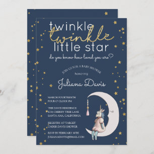 Twinkle Twinkle Little Star Baby Shower Invitation