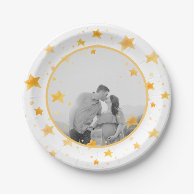Twinkle Twinkle Little Star Baby Shower Paper Plate (Front)