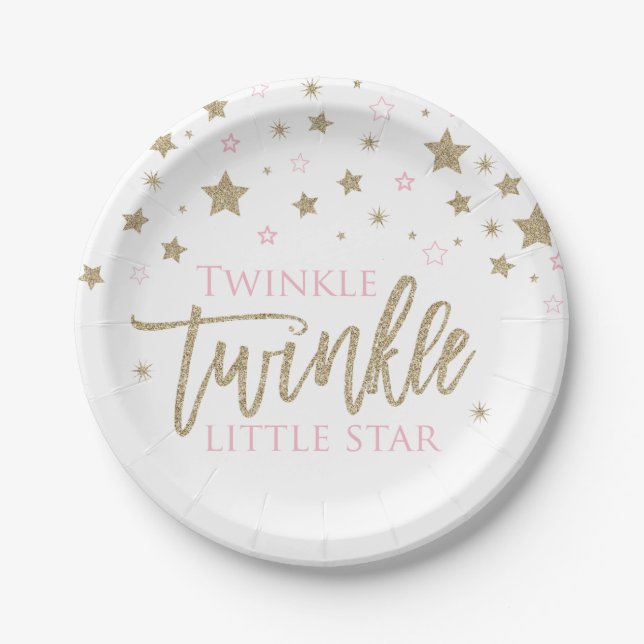 Twinkle Twinkle Little Star Baby Shower Plates (Front)