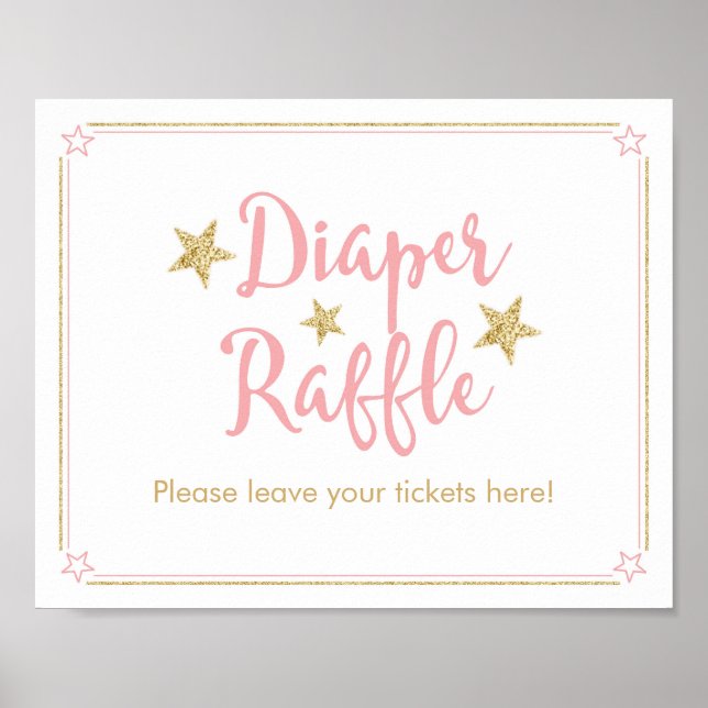 Twinkle Twinkle Little Star Baby Shower RaffleSign Poster (Front)