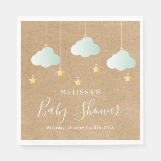 Twinkle Twinkle Little Star Baby Shower Rustic Napkin (Front)