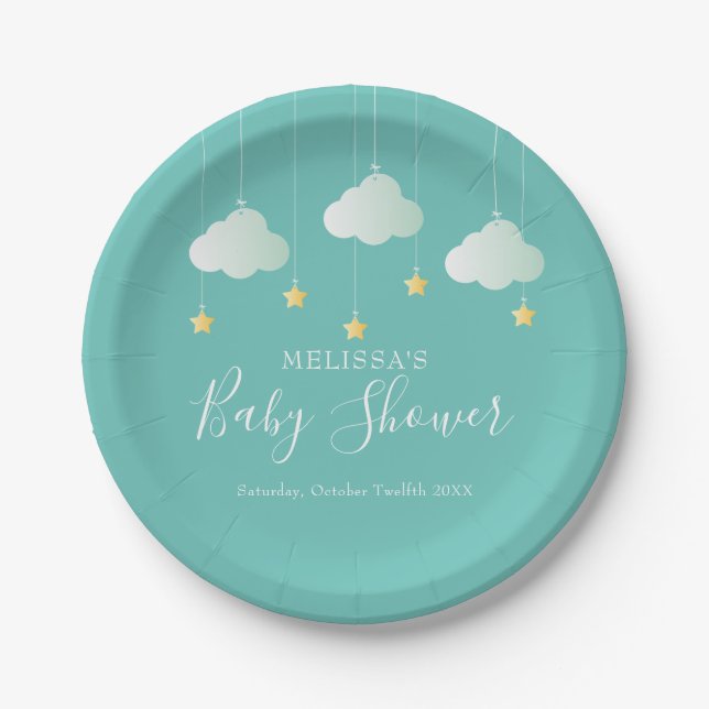 Twinkle Twinkle Little Star Baby Shower / Sprinkle Paper Plate (Front)