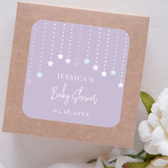 Twinkle Twinkle Little Star Baby Shower Square Sticker (Creator Uploaded)