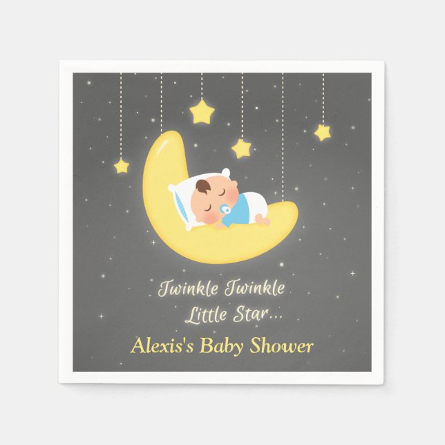 Twinkle Twinkle Little Star Baby Shower Supplies Napkin (Front)