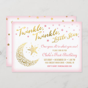 Twinkle, Twinkle, Little Star Birthday Invitation