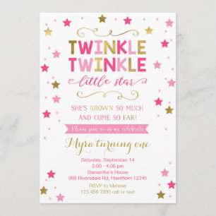 Twinkle Twinkle Little Star Birthday Invitation