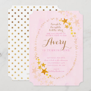 Twinkle Twinkle Little Star Birthday Invitation