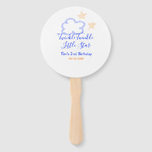 Twinkle twinkle little star birthday purple orange hand fan
