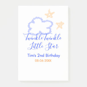 Twinkle twinkle little star birthday purple orange post-it notes