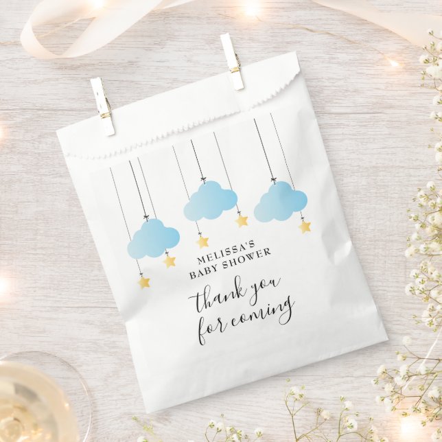 Twinkle Twinkle Little Star Blue Boy Baby Shower Favour Bag (Clipped)