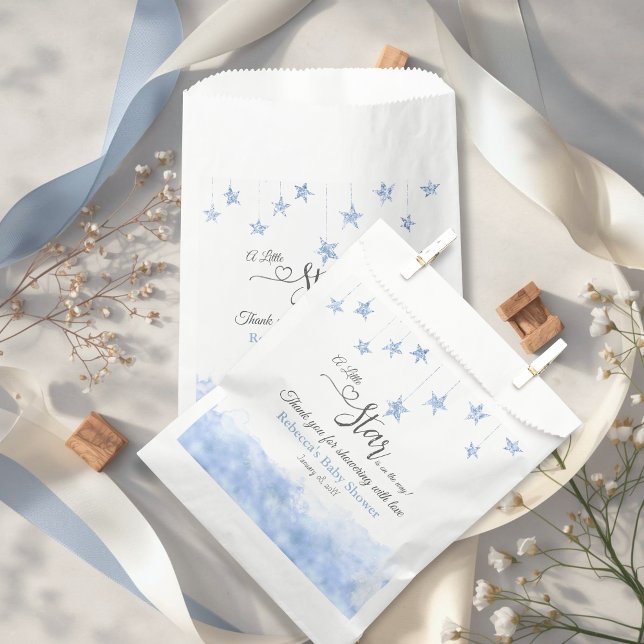 Twinkle Twinkle Little Star Blue Boy Baby Shower Favour Bag (Creator Uploaded)