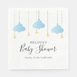 Twinkle Twinkle Little Star Blue Boy Baby Shower Napkin