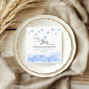Twinkle Twinkle Little Star Blue Boy Baby Shower Napkin