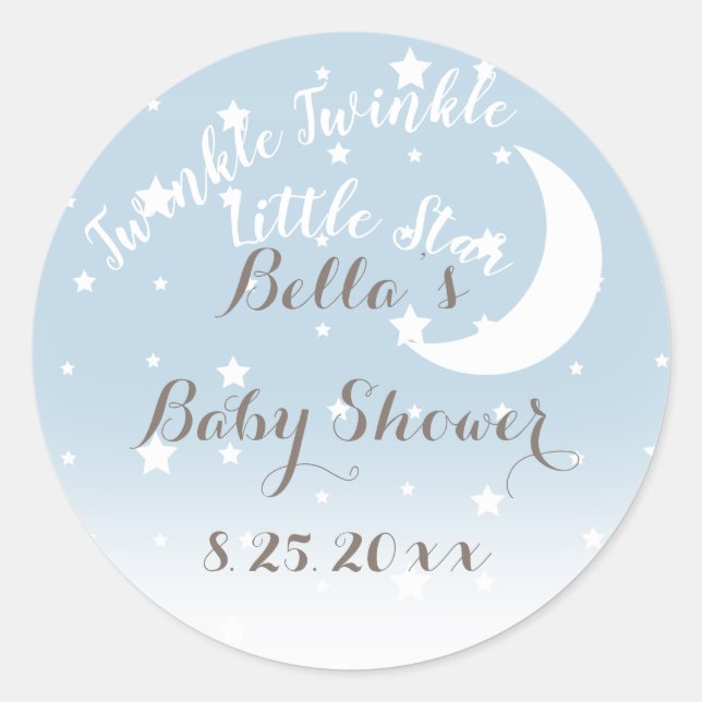 Twinkle Twinkle Little Star Blue Stickers (Front)