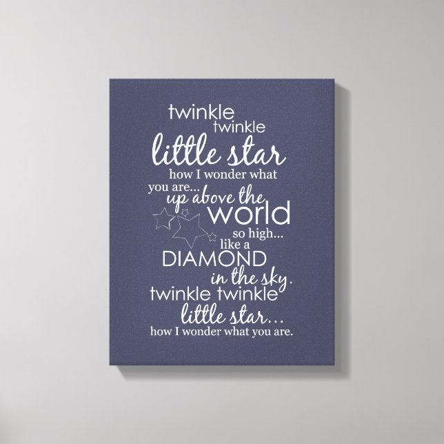 Twinkle Twinkle Little Star Canvas Print (Front)