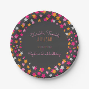 Twinkle Twinkle Little Star Chalkboard Birthday Paper Plate