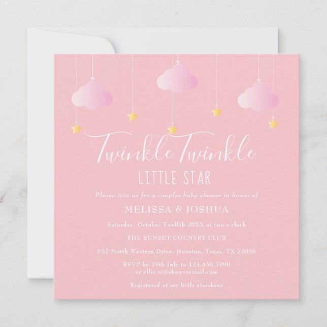 Twinkle Twinkle Little Star Couples Baby Shower Invitation (Front)