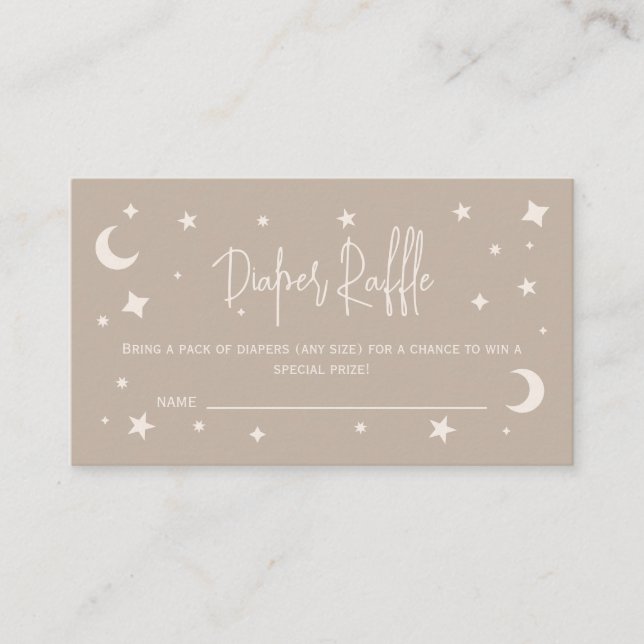 Twinkle Twinkle Little Star Diaper Raffle Ticket Enclosure Card (Front)