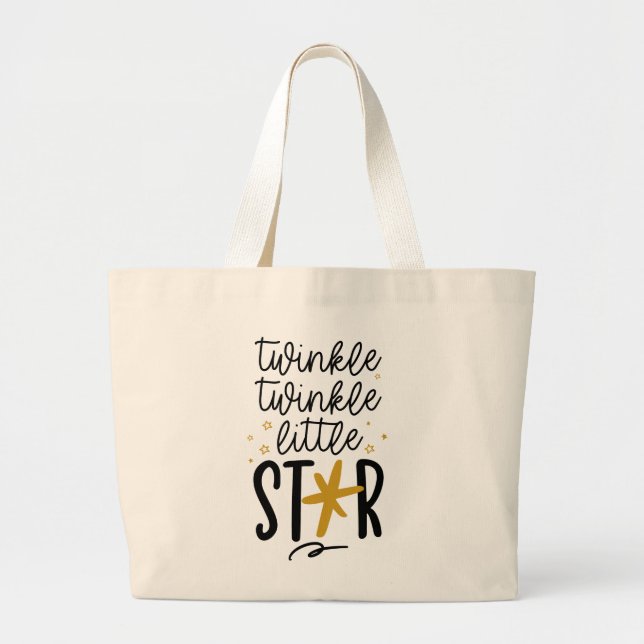 Twinkle Twinkle Little Star Doodle Large Tote Bag (Front)