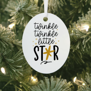 Twinkle Twinkle Little Star Doodle Metal Ornament
