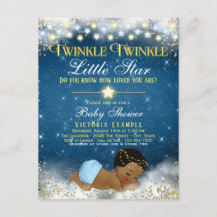 Twinkle Twinkle Little Star Ethnic Boy Baby Shower Invitation