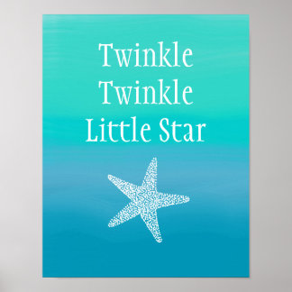 Twinkle Twinkle Little Star Fish (Ocean Beach) Poster