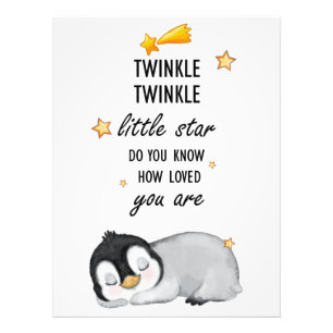 Twinkle, Twinkle Little Star for Sleep Penguin  Photo Print