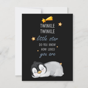 Twinkle, Twinkle Little Star for Sleep Penguin Postcard