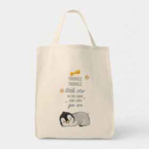 Twinkle, Twinkle Little Star for Sleep Penguin Tote Bag