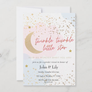 Twinkle twinkle little star gender reveal invite