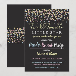Twinkle Twinkle Little Star Gender Reveal Invite
