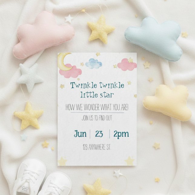 twinkle twinkle little star gender reveal invite (Creator Uploaded)
