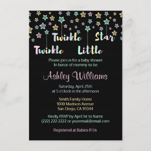 Twinkle Twinkle Little Star Gender Reveal Neutral Invitation