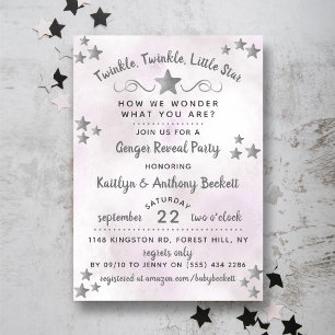 Twinkle Twinkle Little Star Gender Reveal Party Invitation