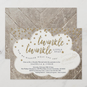 Twinkle Twinkle Little Star Gender Reveal Party Invitation