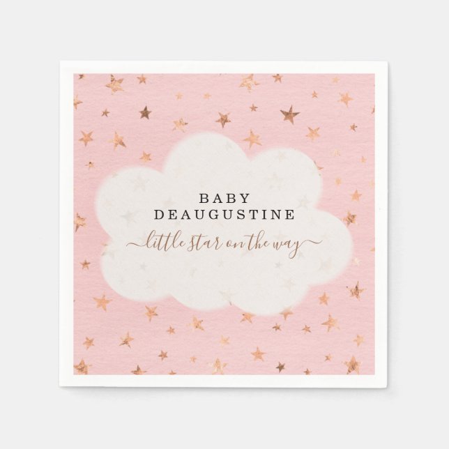 Twinkle Twinkle Little Star Girl Baby Shower Napkin (Front)