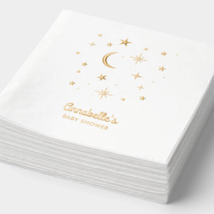 Twinkle Twinkle Little Star Gold Baby Shower Foil Napkins