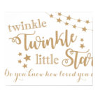 Twinkle Twinkle Little Star Gold Backdrop Poster