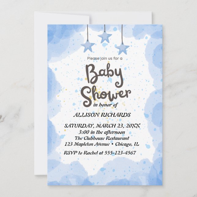 twinkle twinkle little star invitation (Front)
