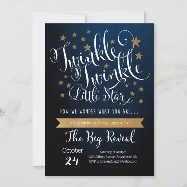 Twinkle Twinkle Little Star Invitation (Devant)