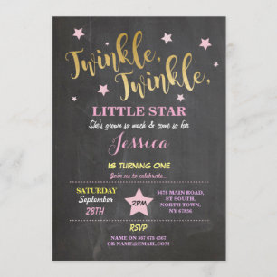Twinkle Twinkle Little Star Invitation de fête d'a