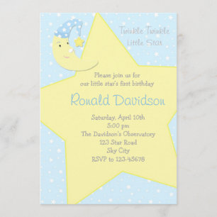 Twinkle Twinkle Little Star Invitation - with Moon